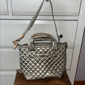 MZ Wallace Metallic Gold Small Sutton Deluxe